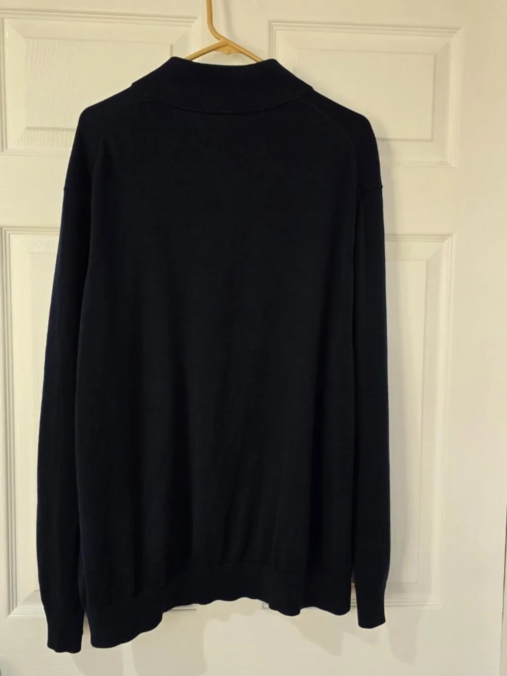 Lands' End Men's 1/4‎ Zip Pullover Sweater 100% Supima Cotton Navy Size XXL